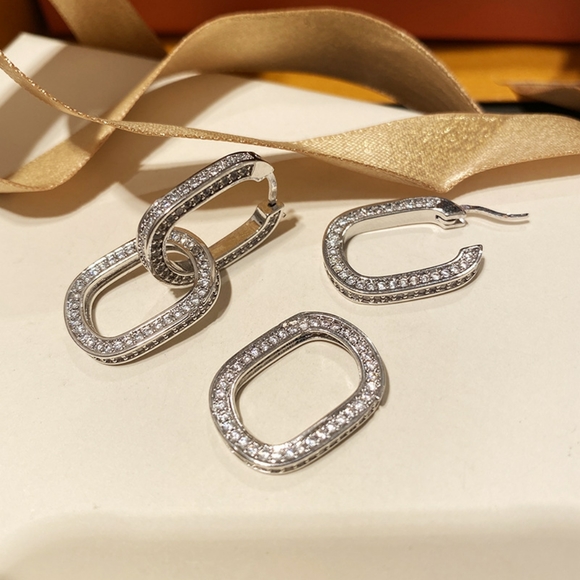 Platinum plated earrings - Picture 4 of 5